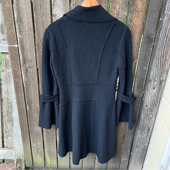 Promod Black Wool Button Coat Sz EU 38/ U.S. 8/M - Picture 9 of 15